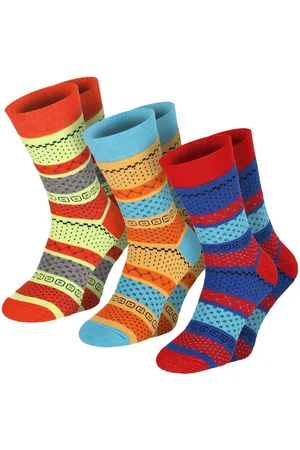 Chili Lifestyle Thermosocken FASHION warme bunte Wintersocken Damen und Herren aus Baumwolle (Multipack, 3-Paar, 3 Farbdesigns) Weichbund ohne Gummidruck - Verkäufer: ChiliLifestyle