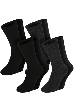 Chili Lifestyle Norwegersocken ALPAKA Wollsocken dicke Wintersocken in grau und schwarz Damen Herren (Multipack, 4-Paar, 2 Farbdesigns) Weichbund ohne Gummidruck, extra warm - Verkäufer: ChiliLifestyle
