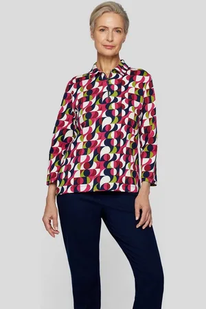 Rabe Print-Shirt Geometrisches 3/4-Arm Shirt, farbintensiv und stilvoll