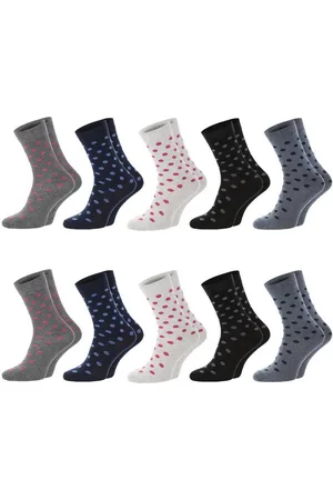 Chili Lifestyle Basicsocken Punkte Damensocken Baumwollsocken jeansblau grau schwarz (Multipack, 10-Paar, 5 Farbdesings) Weichbund ohne Gummidruck - Verkäufer: ChiliLifestyle