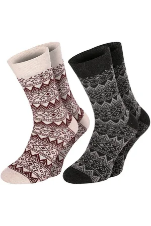 Chili Lifestyle Norwegersocken WOOL CLASSIC Wollsocken Schafwolle Socken in klassischem Mustermix (Multipack, 2-Paar, 2 Farbdesigns) Weichbund ohne Gummidruck - Verkäufer: ChiliLifestyle
