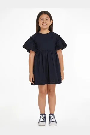 Tommy Hilfiger A-Linien-Kleid BRODERIE ANGLAISE DRESS SS Kinder bis 16 Jahre mit Logostickerei