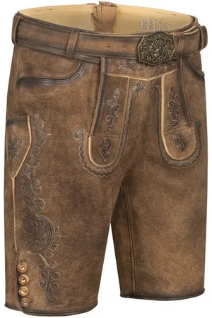 Nübler Trachtenlederhose Lederhose kurz Obert in Dunkelbraun von - Verkäufer: Trachtenhof