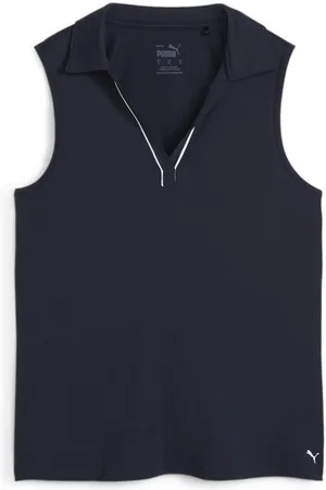 PUMA Poloshirt Cloudspun Ärmelloses Golf Poloshirt mit Paspel Damen