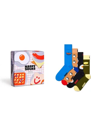 Happy Socks Langsocken (4er Pack) mit lustigen Frühstücksmotiven