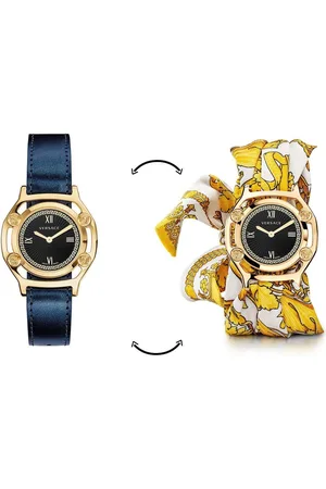 VERSACE Schweizer Uhr Damen Uhr Medusa Frame VEVF00820 Set 2-tlg. Lederband - Seidentuch, Keine Krone, Einstellung der Uhr über Stift. - Verkäufer: Uhren Schiesl