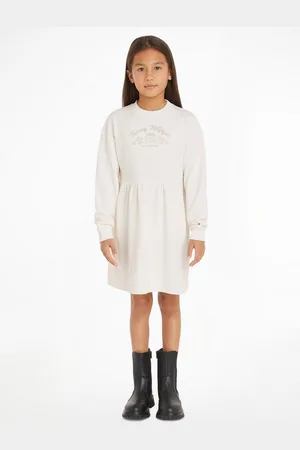 Tommy Hilfiger Strickkleid EMB FLOWER KNITTED DRESS LS Kinder bis 16 Jahre mit Logoschriftzug