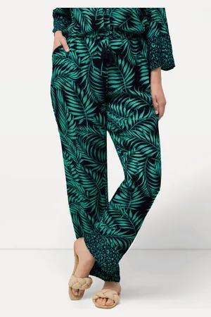 Ulla Popken Schlupfhose Schlupfhose Rose Palmen Elastikbund Krepp - Verkäufer: Popken Fashion Group