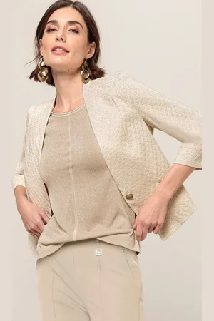 Bianca Kurzblazer ABBY in coolem Minimaldessin mit Lurex-Anteil - Verkäufer: