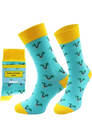 Chili Lifestyle Freizeitsocken INSEL Lustige Socken mit Spruch Banderole als Geschenksocken (Paar, 1-Paar, Mit Spruchbanderole) Weichbund ohne Gummidruck - Verkäufer: ChiliLifestyle