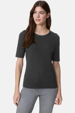 Gerry Weber Kurzarmshirt T-Shirt mit Satinblende - Verkäufer: E- Digital GmbH