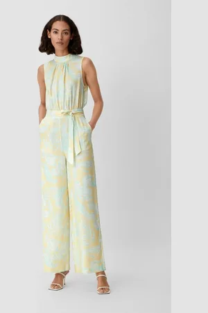 Comma, Overall Jumpsuit mit Allover-Print Raffung - Verkäufer: s.Oliver