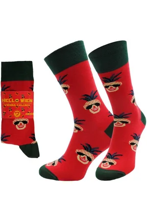 Chili Lifestyle Freizeitsocken HELLO WIEN Lustige Socken mit Spruch Banderole als Geschenksocken (Paar, 1-Paar, Mit Spruchbanderole) Weichbund ohne Gummidruck - Verkäufer: ChiliLifestyle