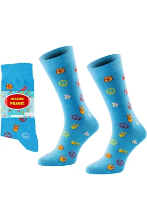 Chili Lifestyle Freizeitsocken PEACE Lustige Socken mit Spruch Banderole als Geschenksocken (Paar, 1-Paar, Mit Spruchbanderole) Weichbund ohne Gummidruck - Verkäufer: ChiliLifestyle