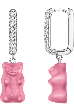 Thomas Sabo Single-Creole x HARIBO Schmuck: Große Einzel-Creole mit Goldbär, mit Kristallglas, Zirkonia (synth)