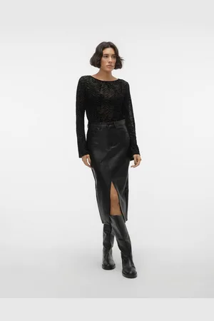 VERO MODA Lederimitatrock VMVERI HR CALF PL SKIRT NOOS