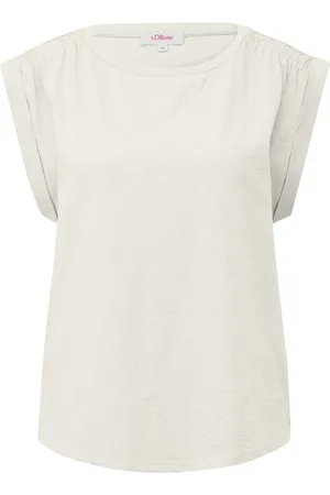 QS by s.Oliver Shirttop Ärmelloses Flammgarnshirt mit Smok-Details Smok-Detail - Verkäufer: