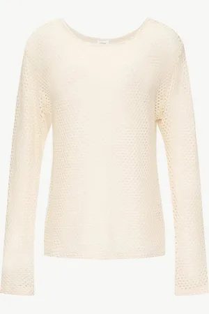 QS by s.Oliver Langarmshirt Langarmshirt aus Ajour-Jersey - Verkäufer: