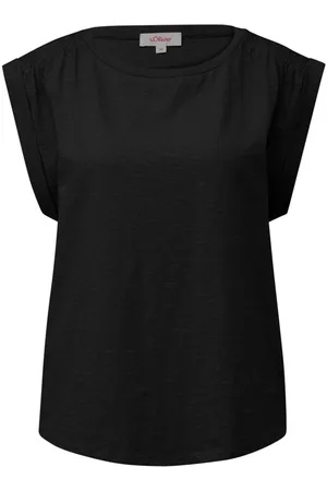 QS by s.Oliver Shirttop Ärmelloses Flammgarnshirt mit Smok-Details Smok-Detail - Verkäufer: