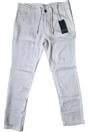Teddy Smith Leinenhose WYLL REG LINEN ( I Beige I Navy, Casual Linen Hose) - Verkäufer: style4family