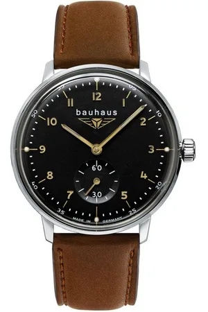 Bauhaus Quarzuhr 2037-2, Armbanduhr, Damenuhr, Datum, Leuchtzeiger, Lederband, Made in Germany
