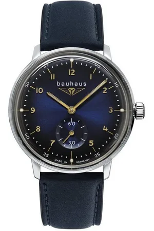Bauhaus Quarzuhr 2037-3, Armbanduhr, Damenuhr, Datum, Leuchtzeiger, Lederband, Made in Germany