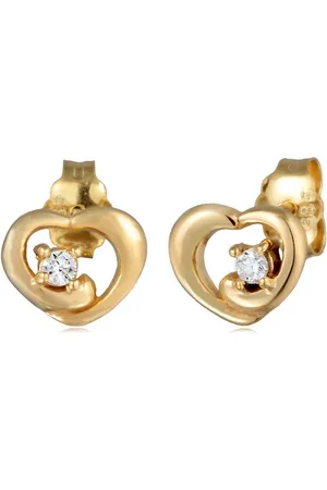Elli DIAMONDS Paar Ohrstecker Herz Diamant (0.03 ct) Ohrstecker 585er Gelbgold, Herz - Verkäufer: JULIE & GRACE GmbH