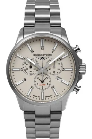 Bauhaus Chronograph Aviation 2880M-5, Armbanduhr, Quarzuhr, Herrenuhr, Titan, Saphirglas, Made in Germany