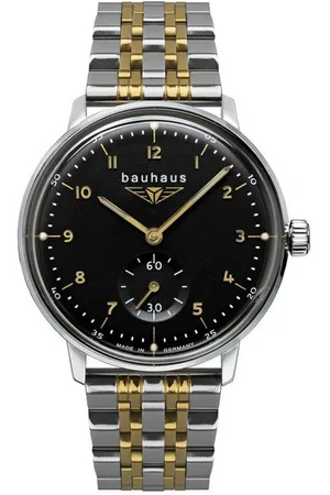 Bauhaus Quarzuhr 2037M-2, Armbanduhr, Damenuhr, Leuchtzeiger, Edelstahlarmband, Made in Germany