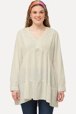 Ulla Popken Tunika Tunika Spitze A-Linie V-Ausschnitt Langarm - Verkäufer: Popken Fashion Group
