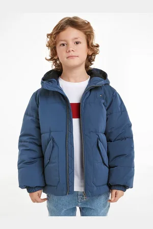 Tommy Hilfiger Steppjacke MONOTYPE PADDED PUFFER JACKET Kinder bis 16 Jahre, mit Kapuze, Gummizug am Ärmel