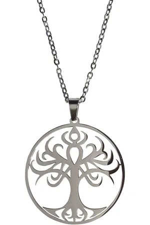 Saraswati Kette mit Anhänger Halskette "Baum des Lebens" Edelstahl 3cm mit 50cm Edelstahlkette - Verkäufer: Devananda