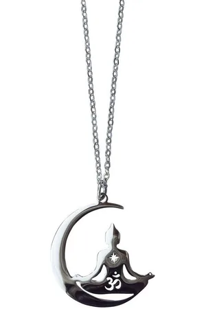 Saraswati Kette mit Anhänger Halskette "Buddha Moon" Edelstahl 3cm mit 50cm Edelstahlkette - Verkäufer: Devananda