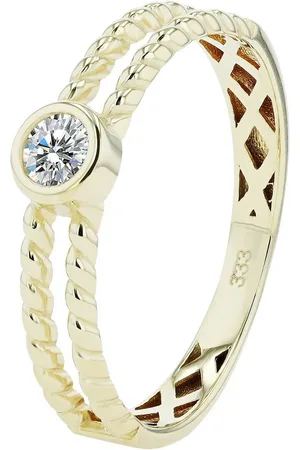 Akzent Fingerring Lania 333/- Gold mit Zirkonia, Gelbgold, 8 Karat, Gr 52 - 58, (Einzeln) - Verkäufer: Shaghafi GmbH