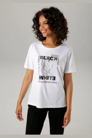 Aniston T-Shirt mit kleinen Zierperlen im Frontdruck