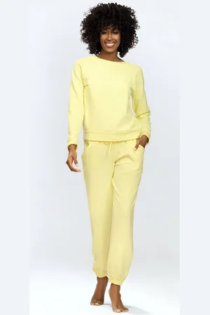 DKaren Freizeitanzug Damen Hausanzug Jogginganzug Baumwolle (2-tlg., Sweatshirt & Hose) - Verkäufer: Makoma