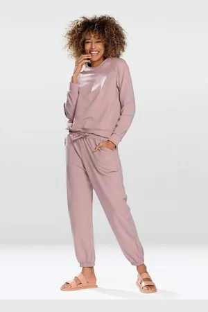 DKaren Freizeitanzug Damen Hausanzug Jogginganzug Baumwolle (2-tlg., Sweatshirt & Hose) - Verkäufer: Makoma