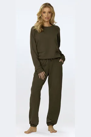 DKaren Freizeitanzug Damen Hausanzug Jogginganzug Baumwolle (2-tlg., Sweatshirt & Hose) - Verkäufer: Makoma