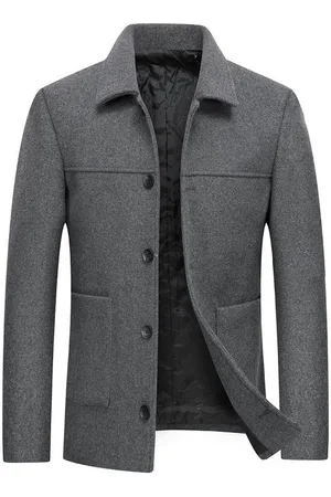 Allthemen Wollmantel Herren Wintermantel Warm Mantel Männer Slim Fit Kurzmantel Freizeit - Verkäufer: