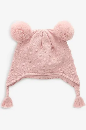 Next Erstlingsmütze Gestrickte Trappermütze mit zwei Bommeln, Birthday (1-St) - Verkäufer: Germany GmbH