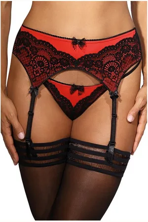 Axami Strapsgürtel V-9882 garter belt black-red - (L,M,S,XL) - Verkäufer: Angela Line