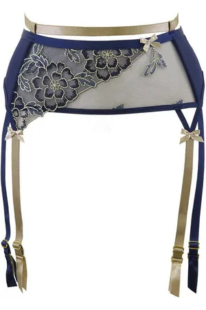 Axami Strapsgürtel V-9332 garter belt blue-beige - (L,M,S,XL) - Verkäufer: Angela Line