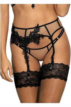 Axami Strapsgürtel V-8842 garter belt beige-black - (L,M,S,XL) - Verkäufer: Angela Line