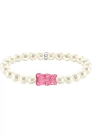 Thomas Sabo Armband x HARIBO Schmuck: Perlenarmband mit Goldbär, mit Kristallglas - mit Süßwasserzuchtperle
