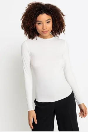 Lascana Langarmshirt aus weicher Rippware, Stehkragen, Basic