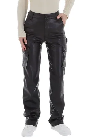 Ital-Design Lederimitathose Damen Freizeit (87123891) Glänzend Hose in Lederoptik in - Verkäufer: