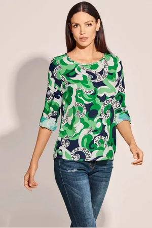 Madeleine Kurzarmbluse Statement-Bluse mit Städteprint - Verkäufer: Premio Fashion GmbH
