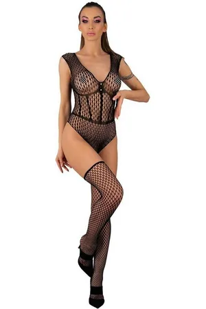 LivCo Corsetti Body LC Desdemona teddy black with stockings - (S/L) - Verkäufer: Angela Line