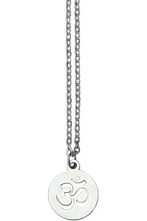 Saraswati Kette mit Anhänger Halskette "Om" Edelstahl Kette 40cm, Anhänger 1,5cm - Verkäufer: Devananda
