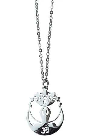 Saraswati Kette mit Anhänger Halskette "Chandra Yogini" Edelstahl 3cm mit 50cm Edelstahlkette - Verkäufer: Devananda